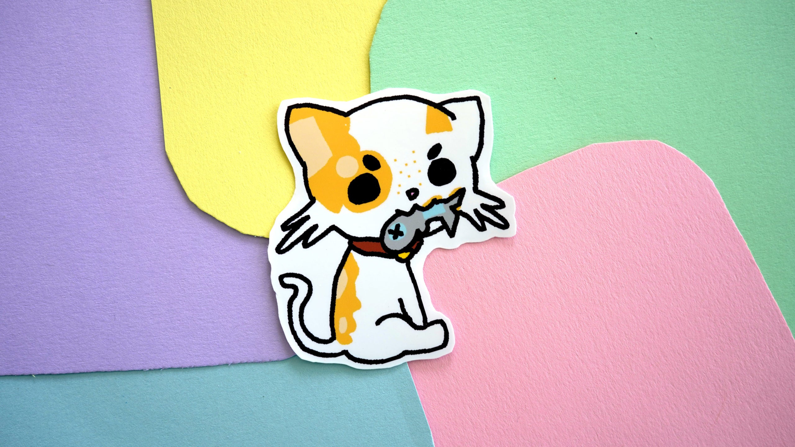 Cat and Fish Sticker image 0