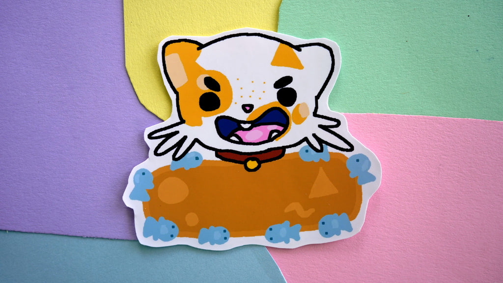 Happy Cat Orange Label Sticker image 0