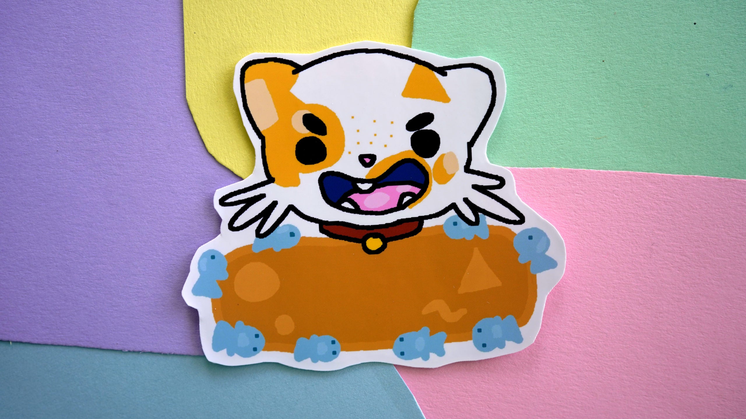 Happy Cat Orange Label Sticker image 0