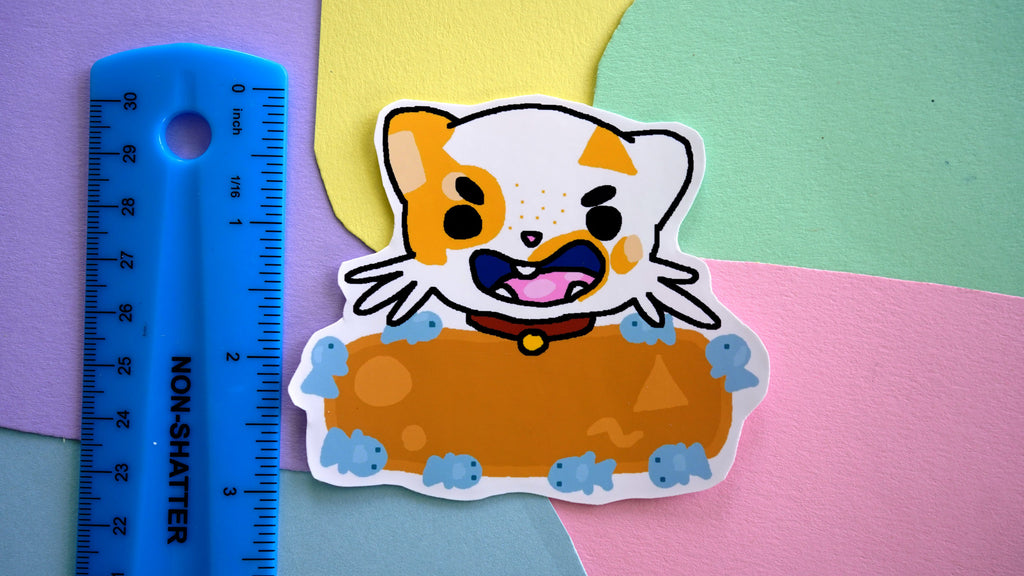Happy Cat Orange Label Sticker image 1