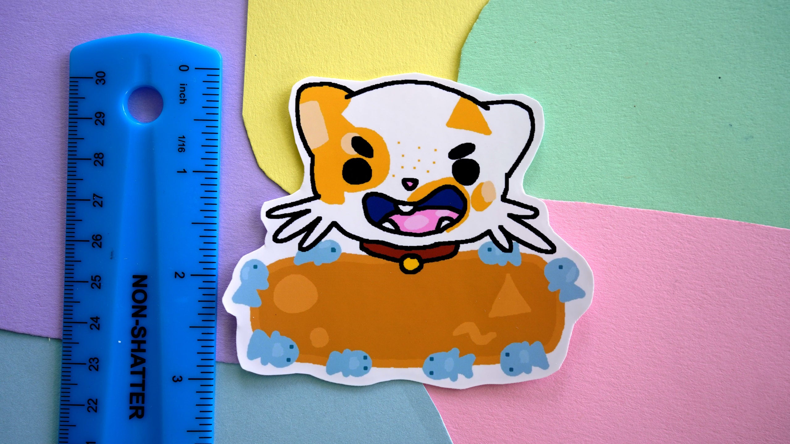 Happy Cat Orange Label Sticker image 1