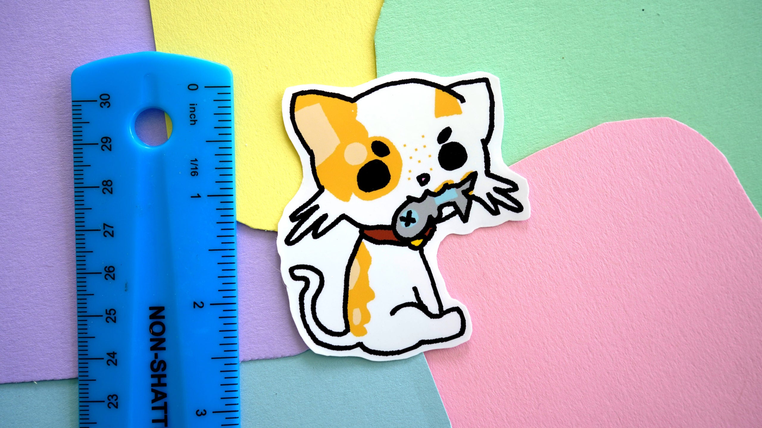 Cat and Fish Sticker image 1