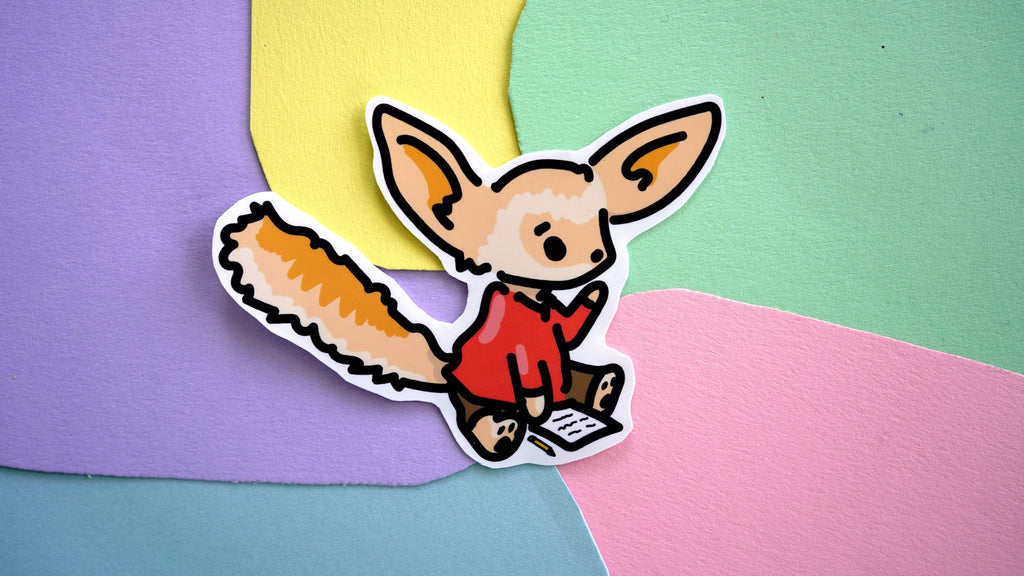 Studying Desert Fox Sticker image 0