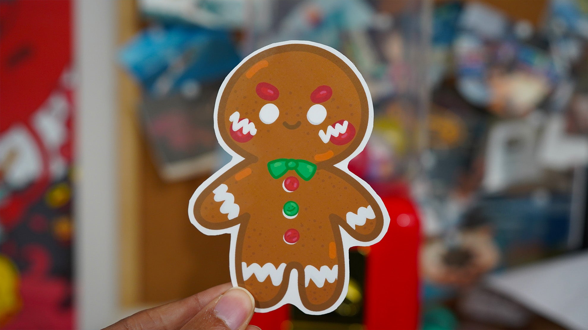 Gingerbread Man Holiday Christmas Sticker image 0