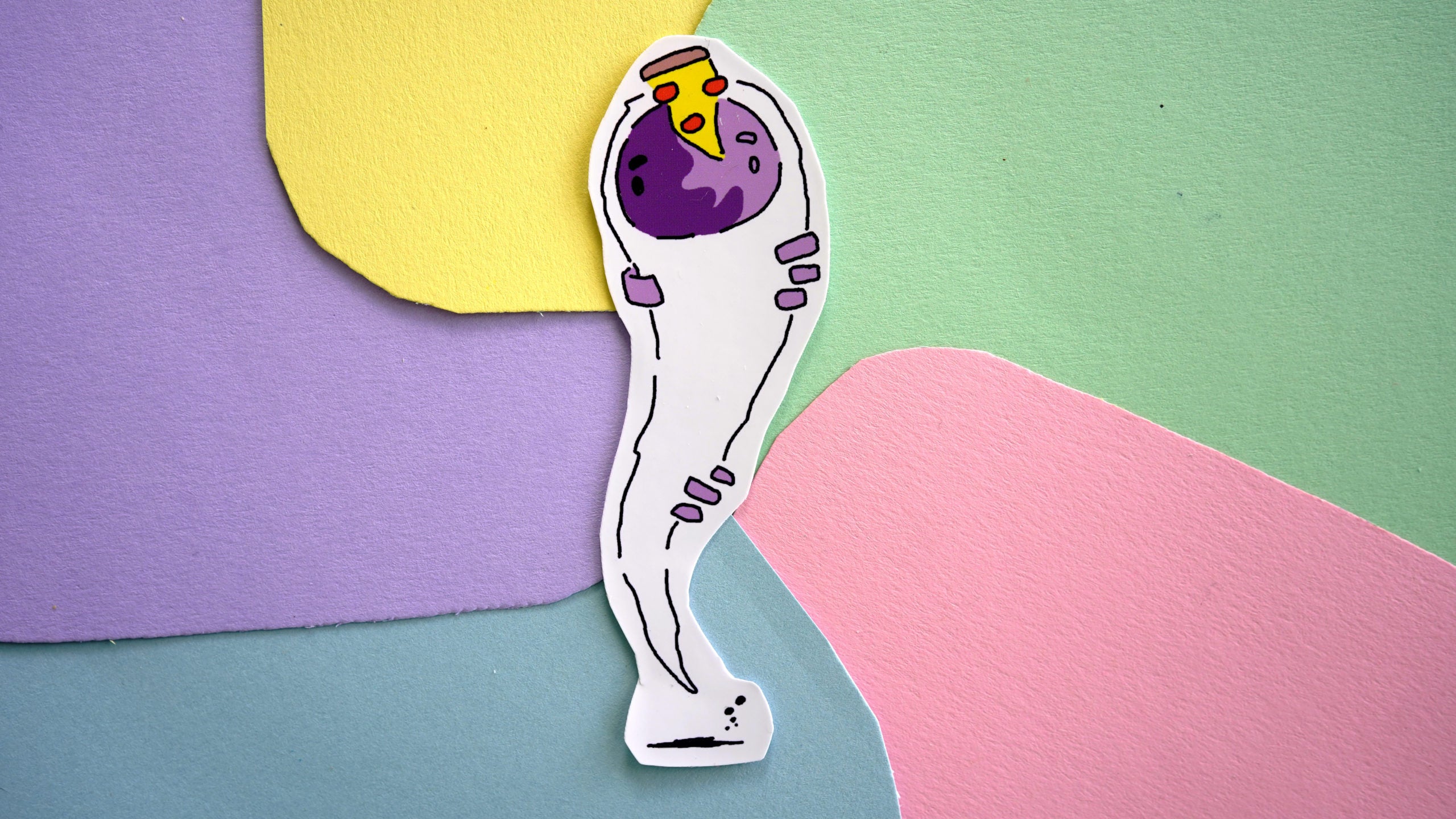 Pizza Ghost Sticker image 0