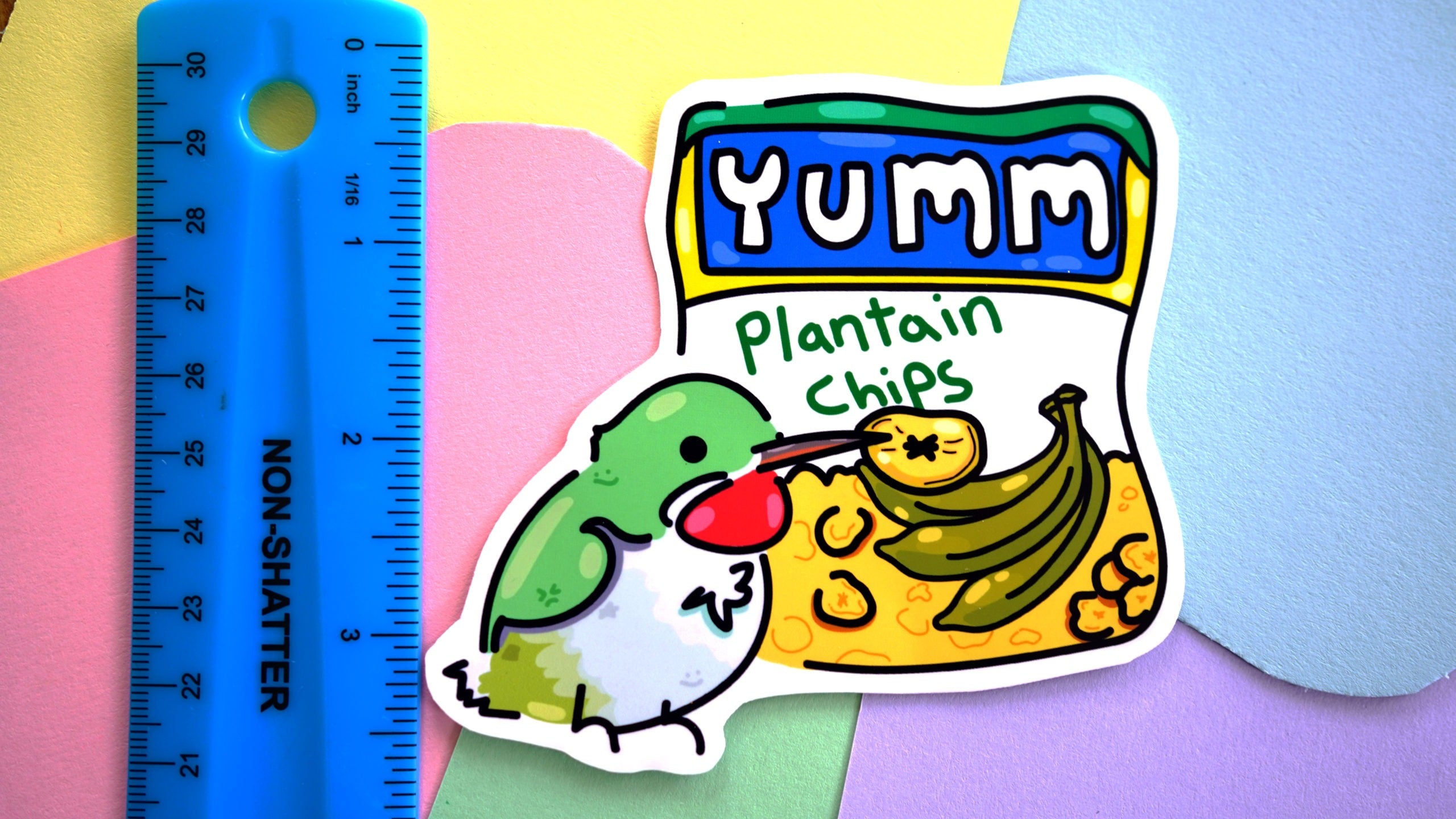 Jamaican Tody With Plantain Chips Sticker image 1