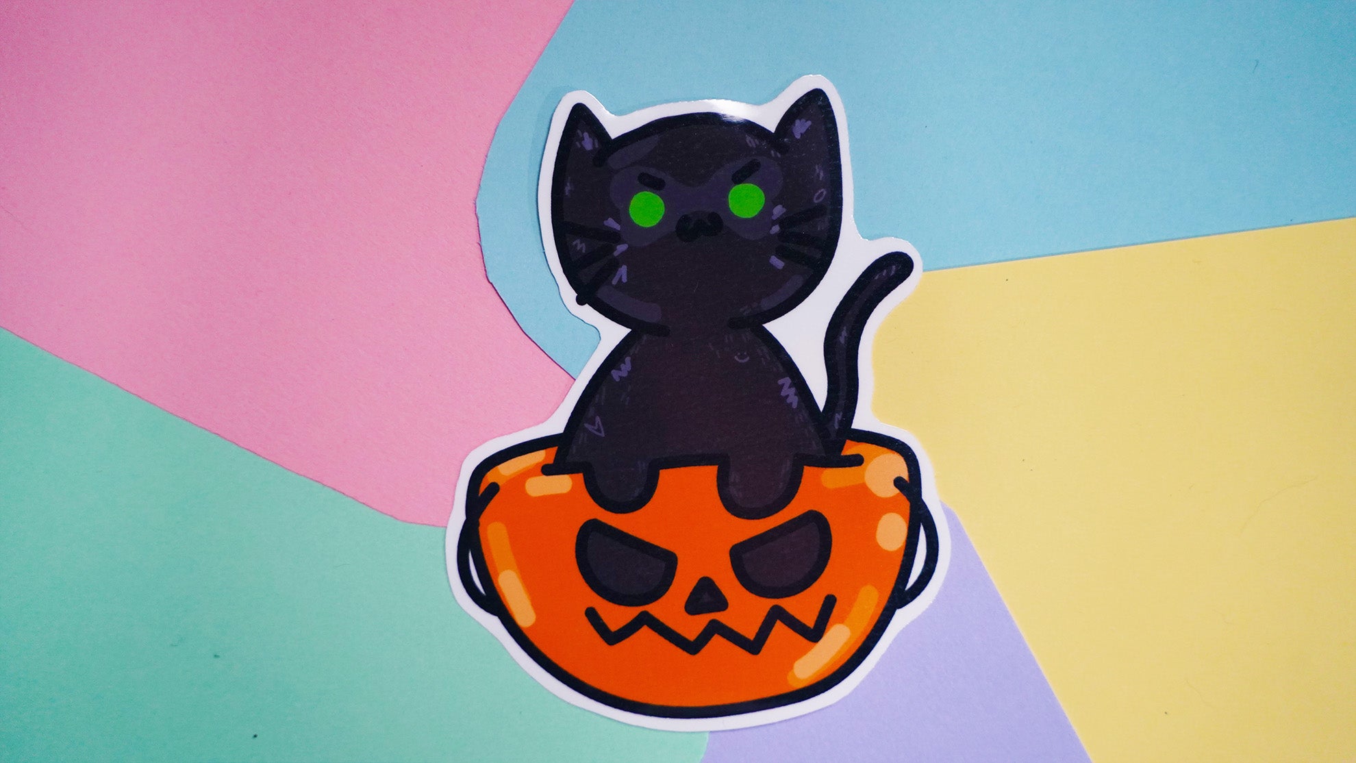 Black Cat Halloween Stickers image 3
