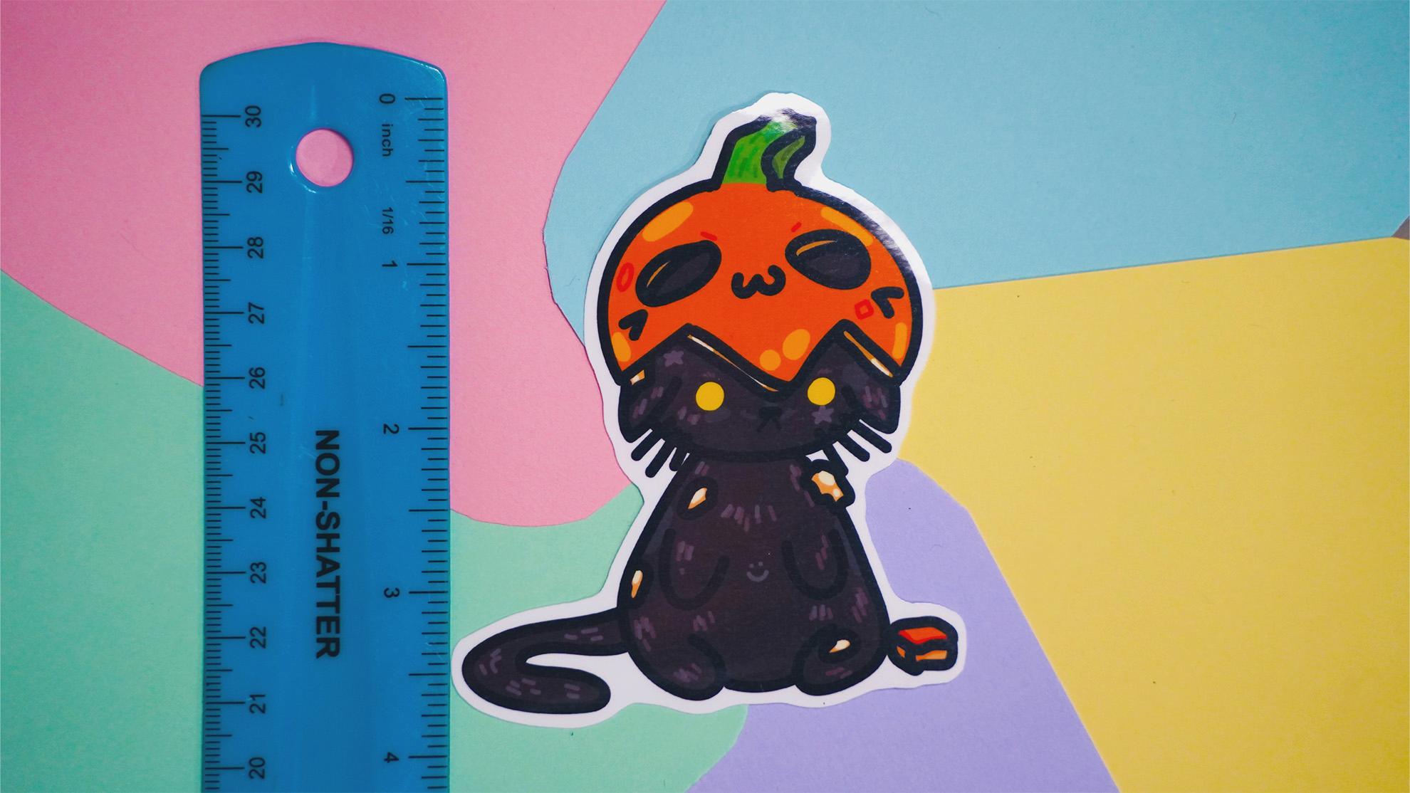 Black Cat Halloween Stickers image 2