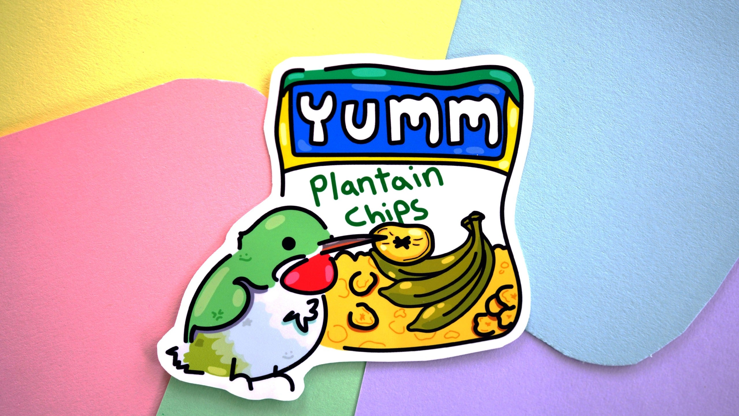 Jamaican Tody With Plantain Chips Sticker image 0