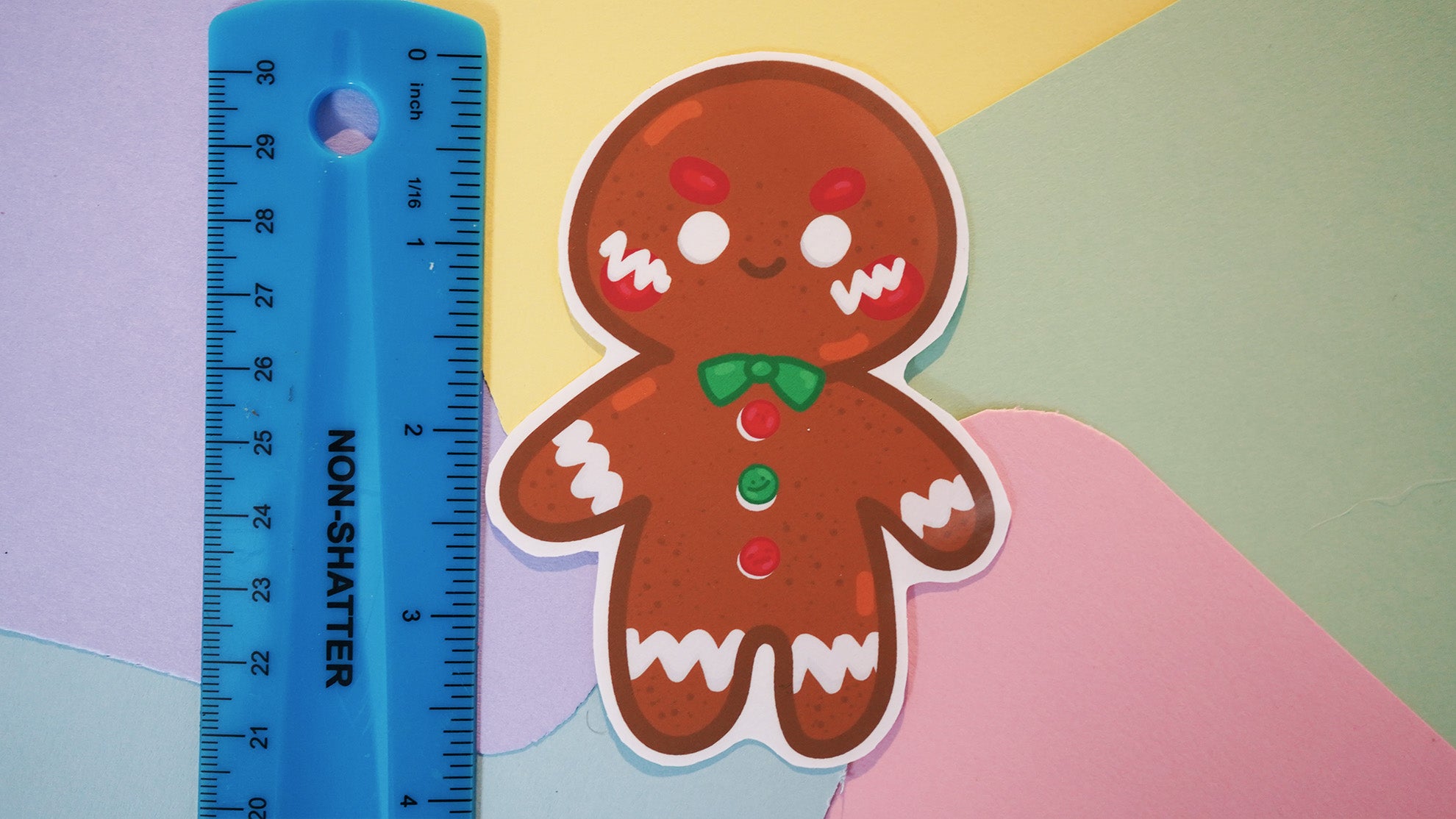 Gingerbread Man Holiday Christmas Sticker image 2