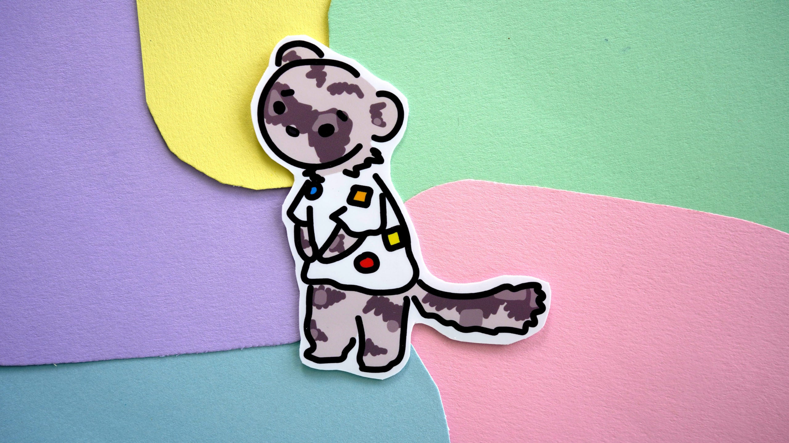 Shy Ferret Sticker image 0
