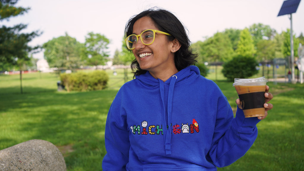 Embroidered Michigan Hoodie: Anime Art Sweatshirt