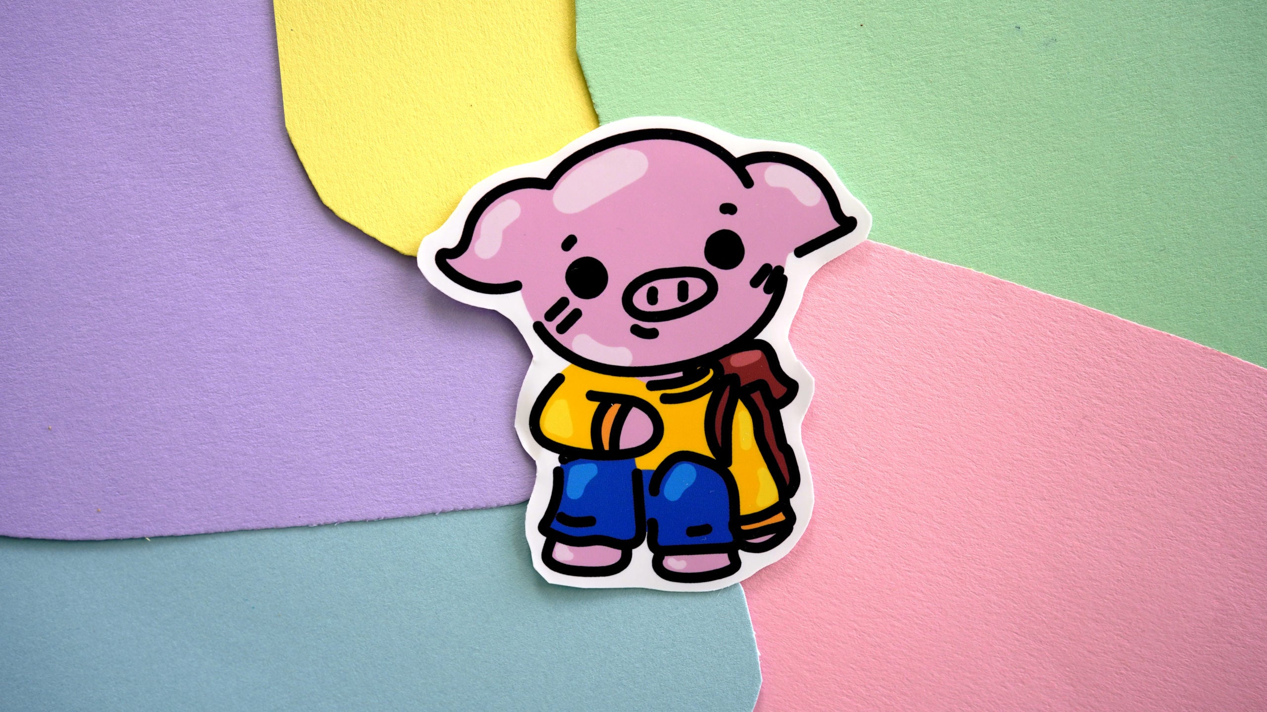 Backpack Pig Sticker image 0