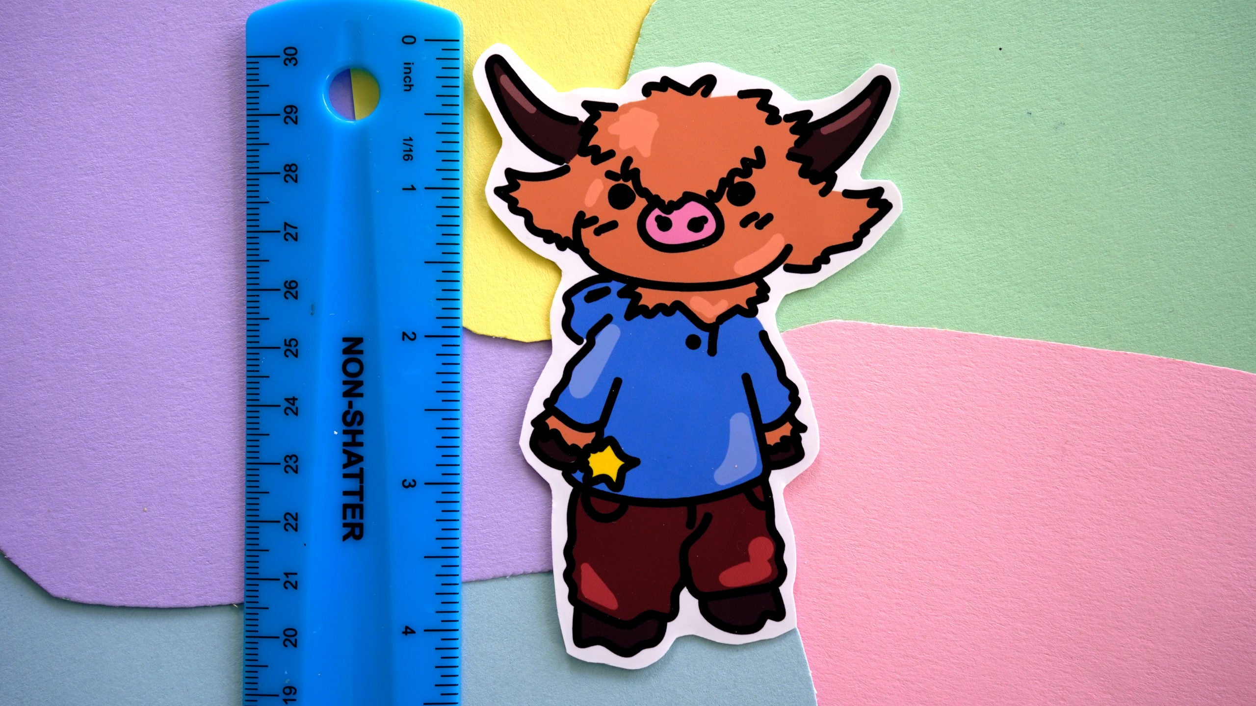 Hoodie Highland Cow Sticker image 1