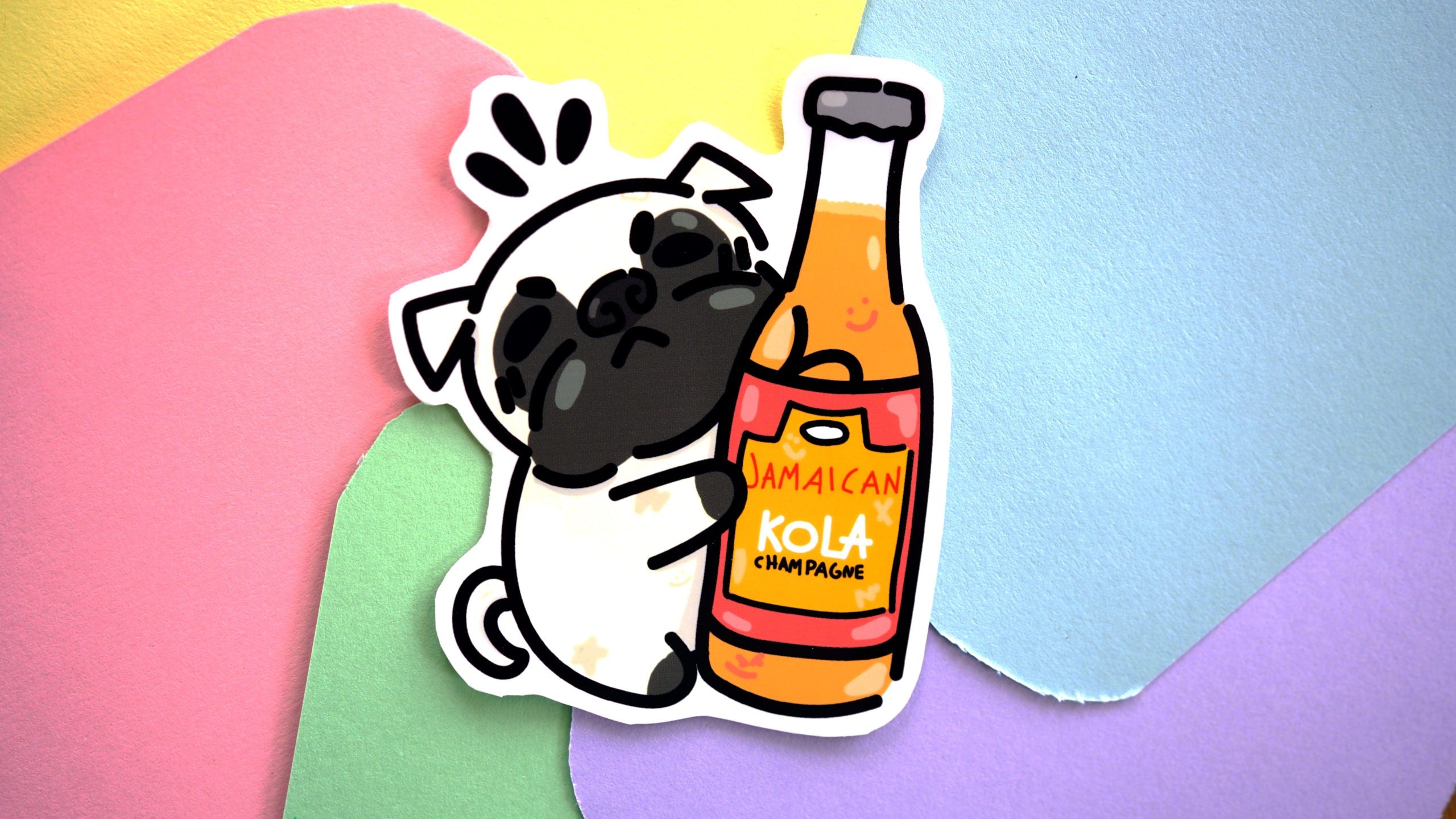 Jamaican Kola and Pug Sticker image 0