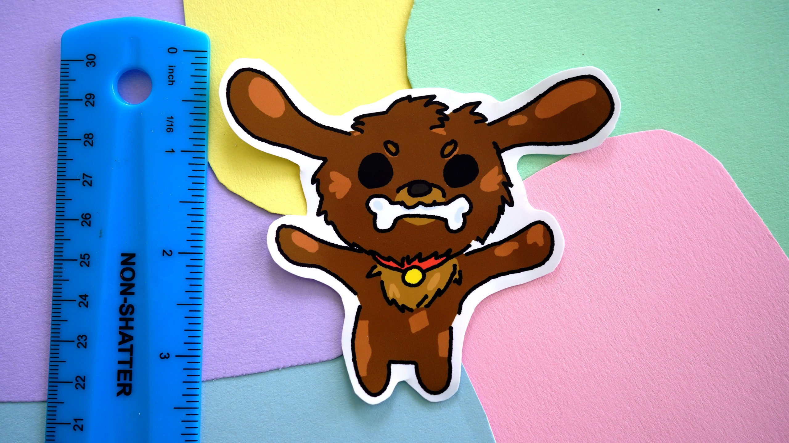 Playful Dog with Bone Sticker image 1