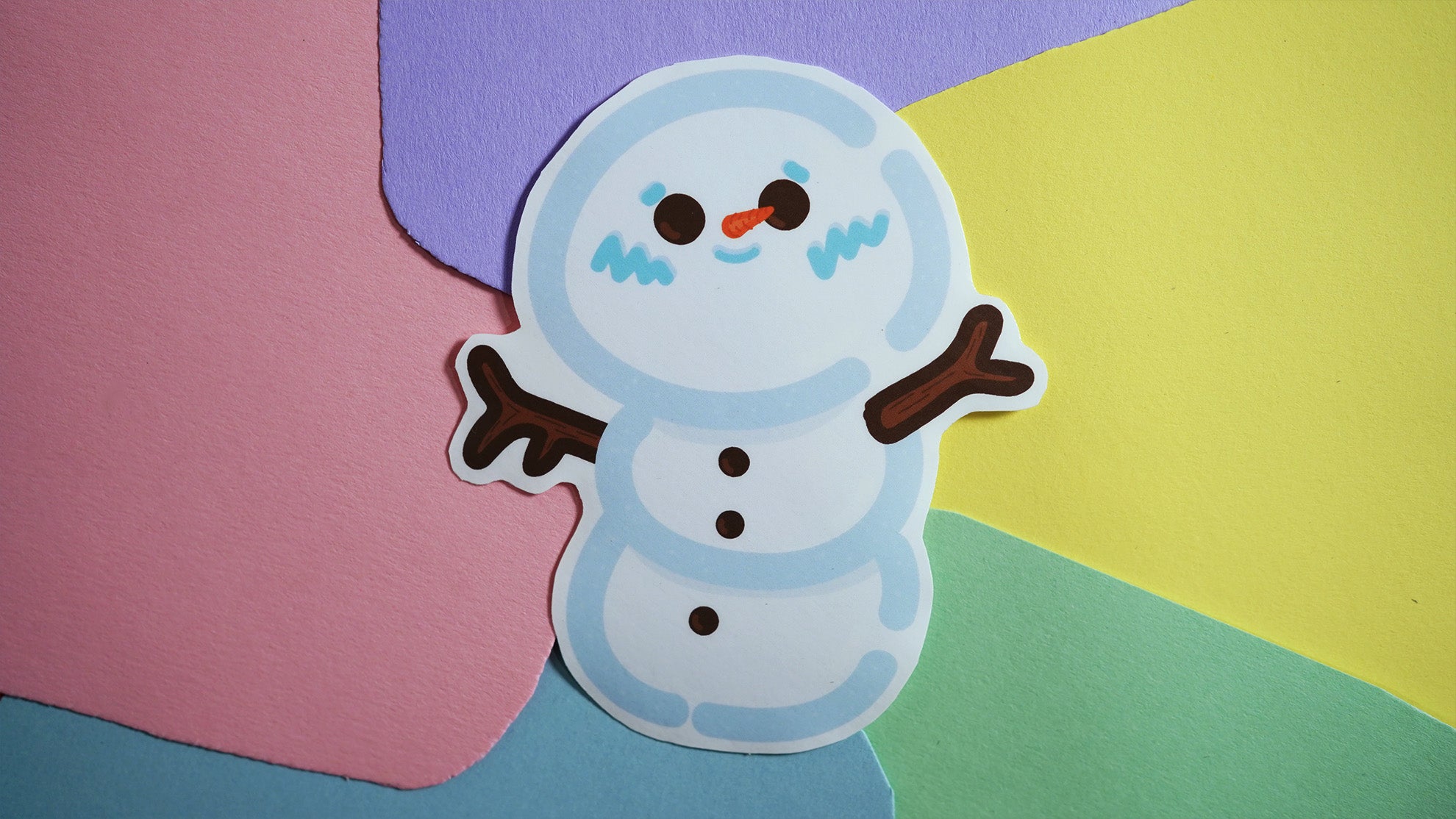 Winter Snowman Holiday Christmas Sticker image 1