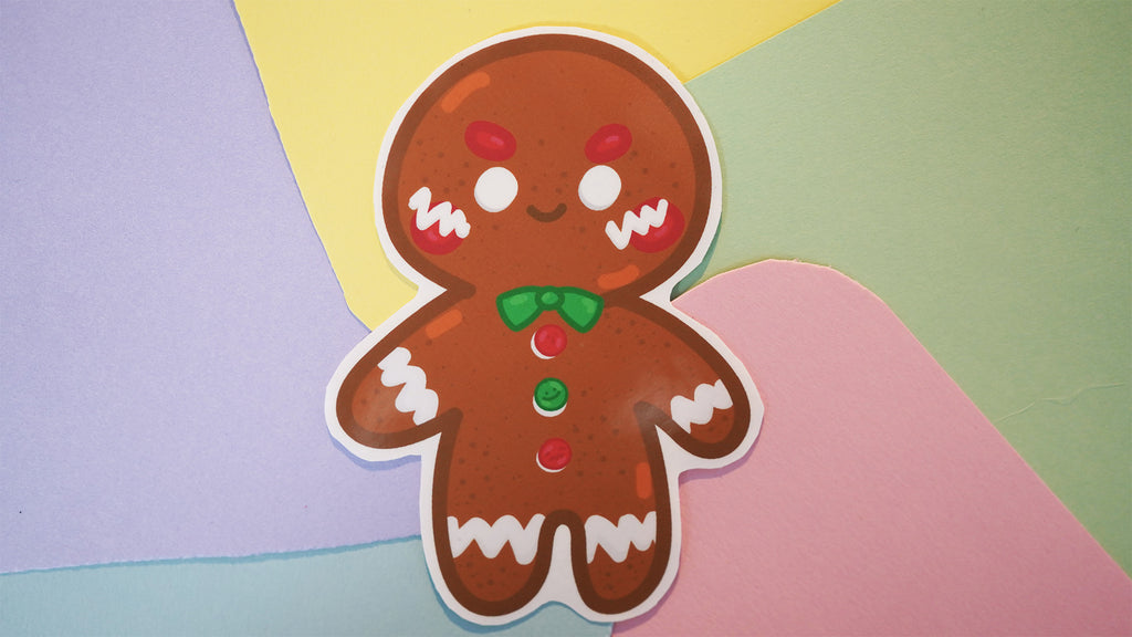 Gingerbread Man Holiday Christmas Sticker image 1