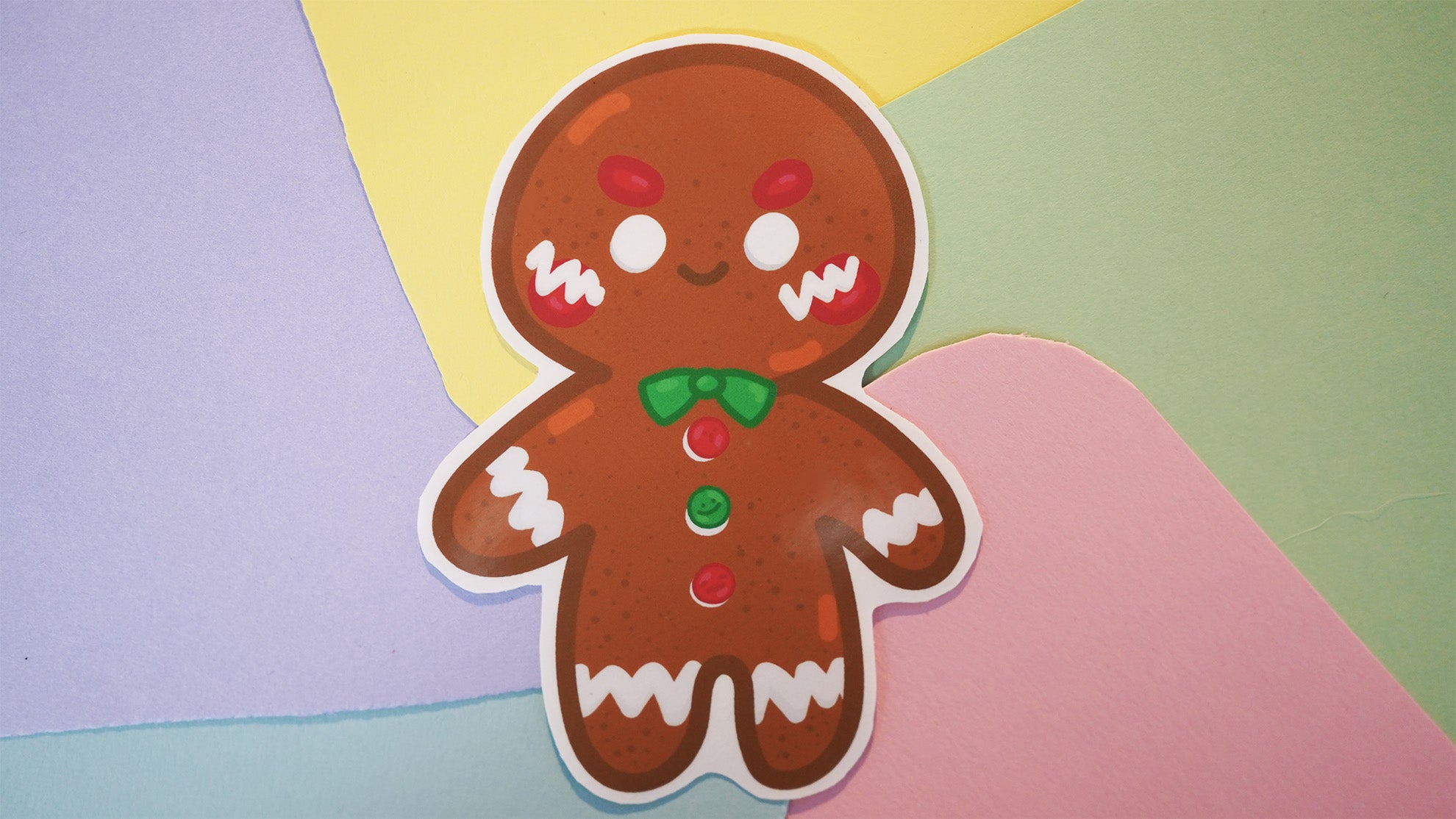 Gingerbread Man Holiday Christmas Sticker image 1