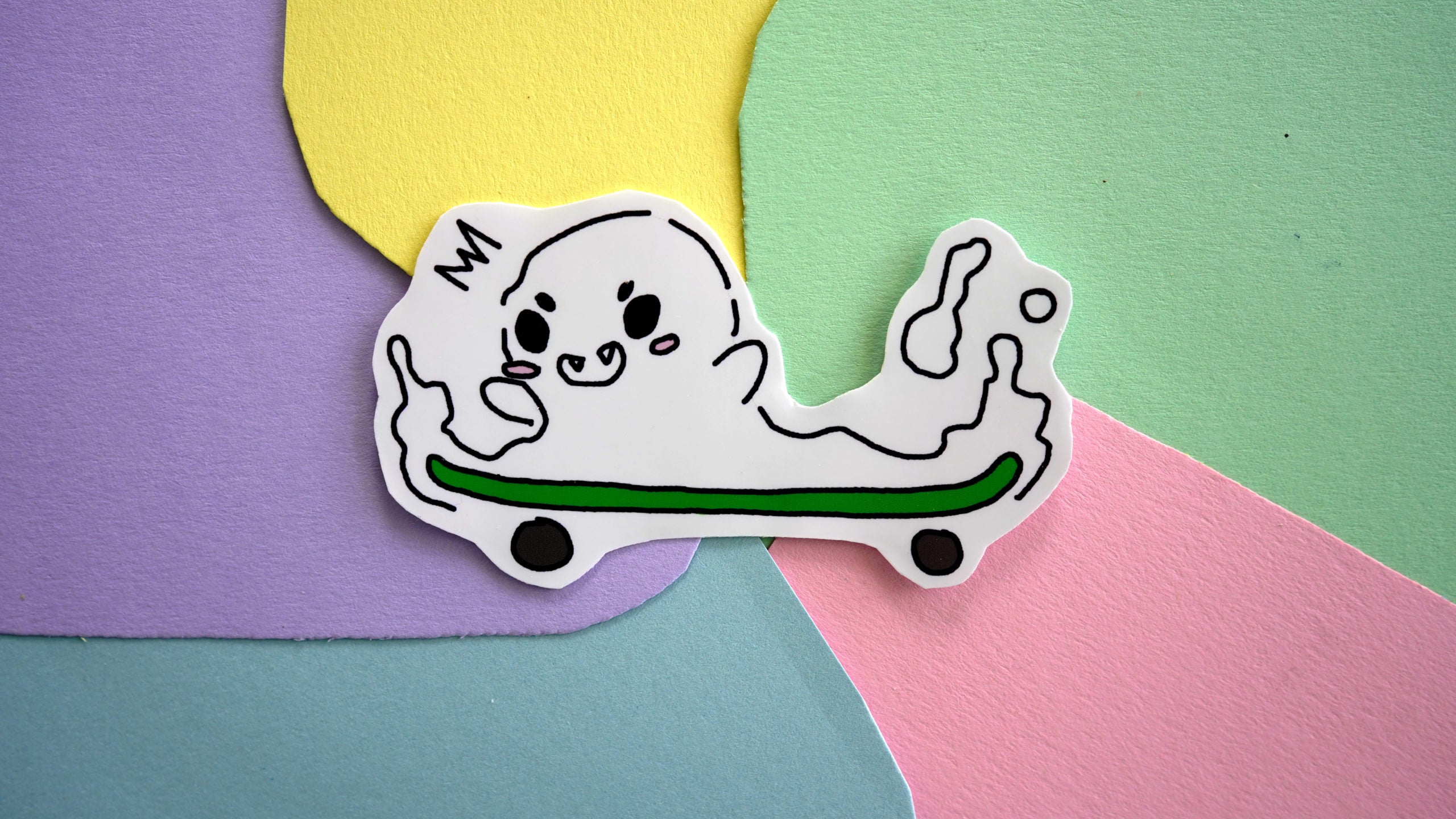 Skater Ghost Sticker image 0