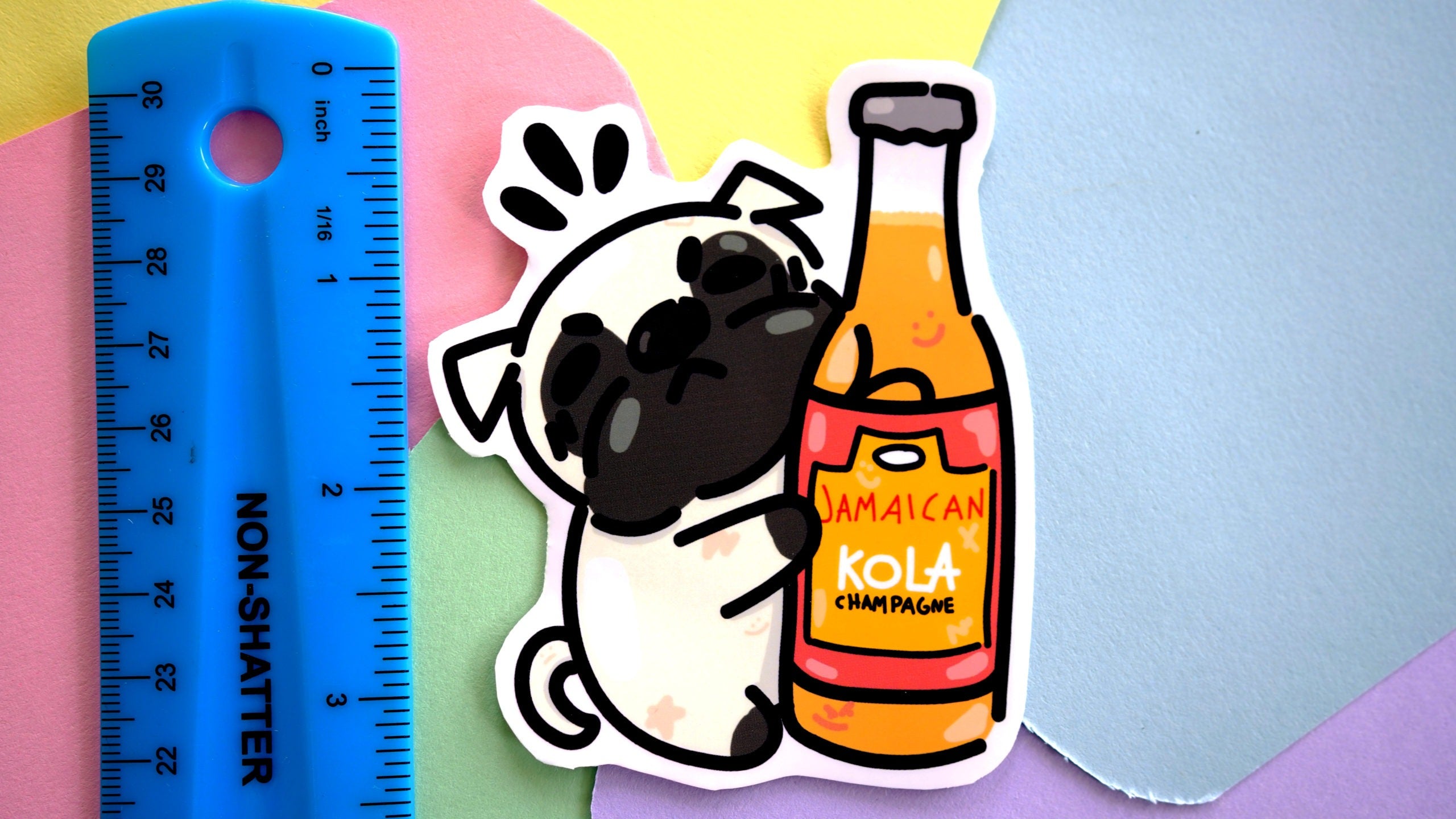 Jamaican Kola and Pug Sticker image 1