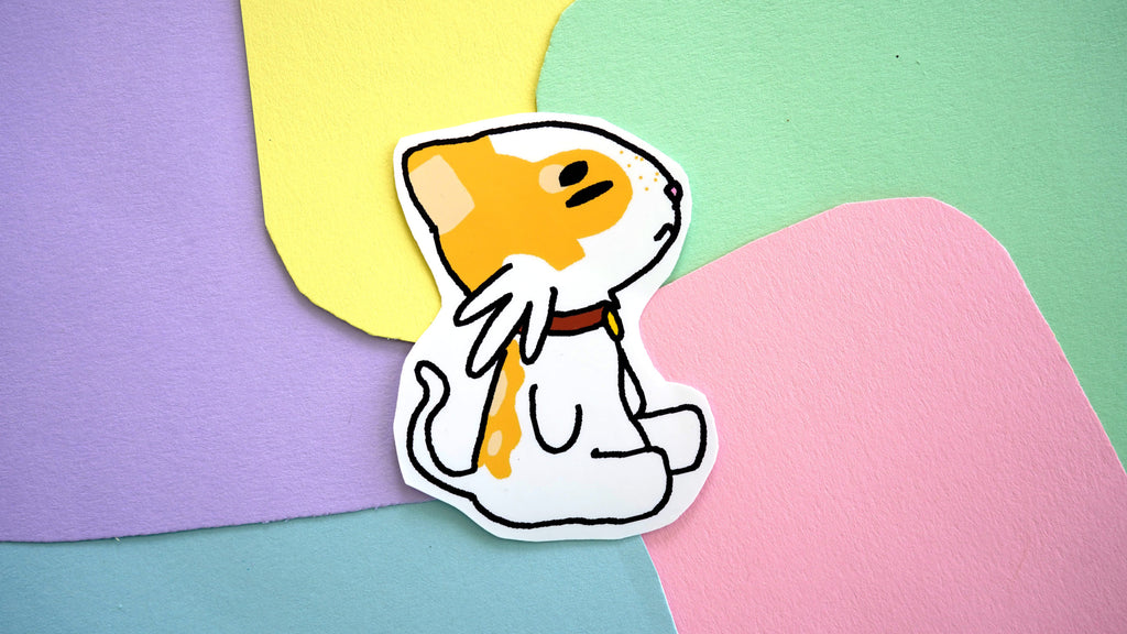 Meditating Cat Sticker image 0