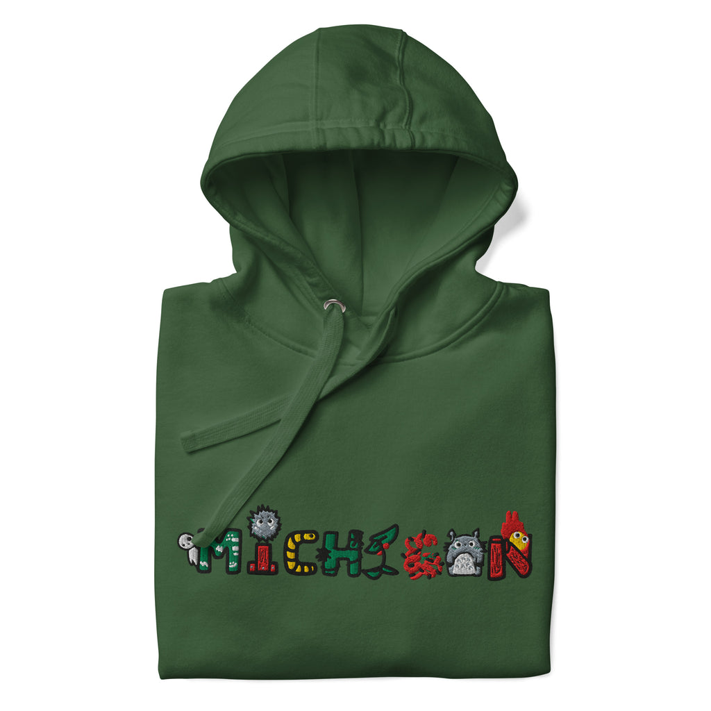 Embroidered Michigan Hoodie: Anime Art Hoodie