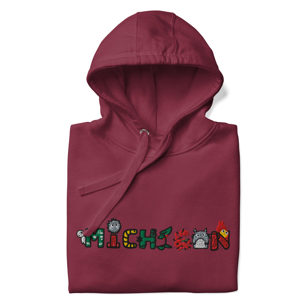 Embroidered Michigan Hoodie: Anime Art Hoodie