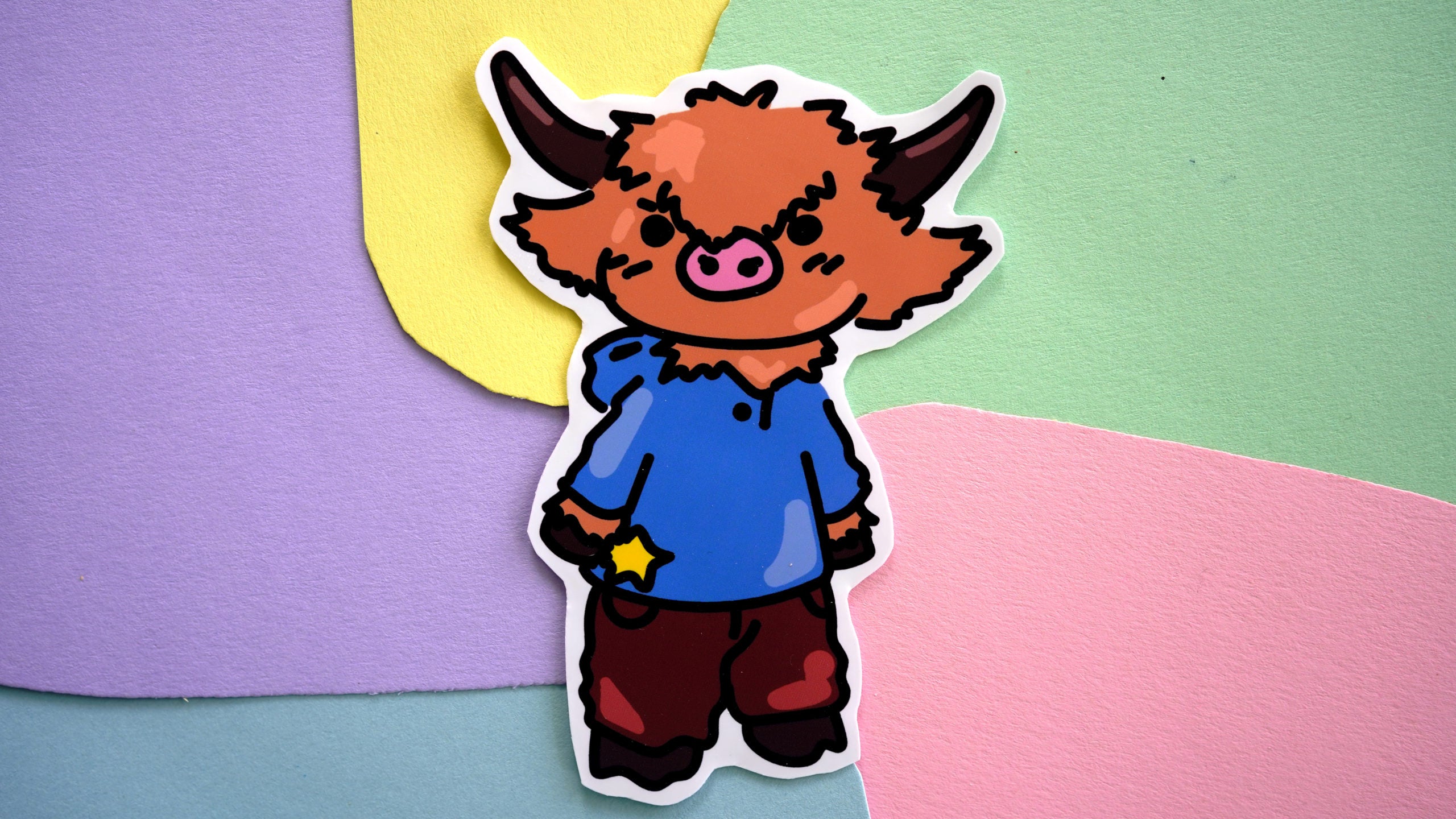 Hoodie Highland Cow Sticker image 0
