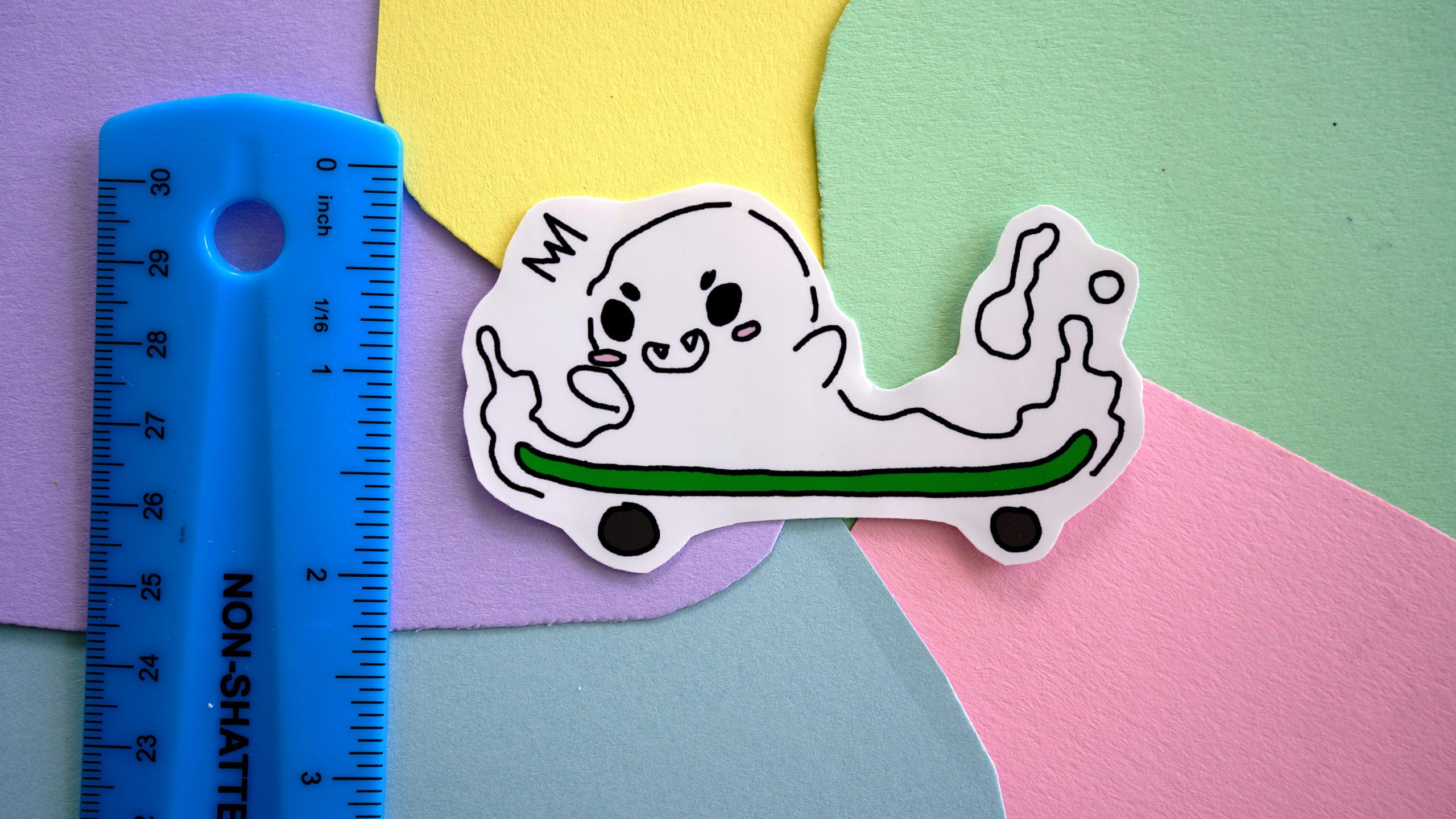 Skater Ghost Sticker image 1