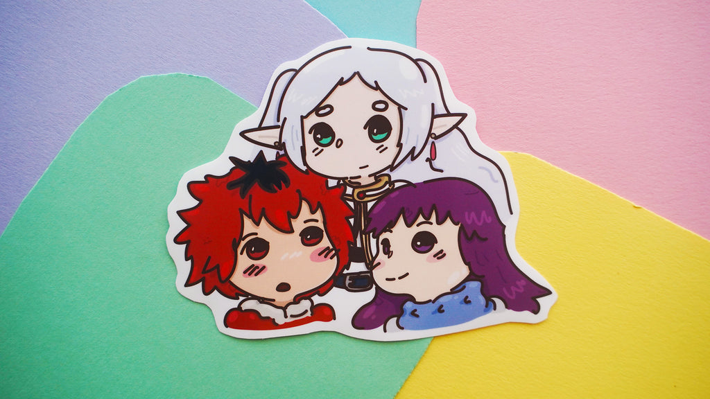 frieren, fern, and stark Fan Art Sticker