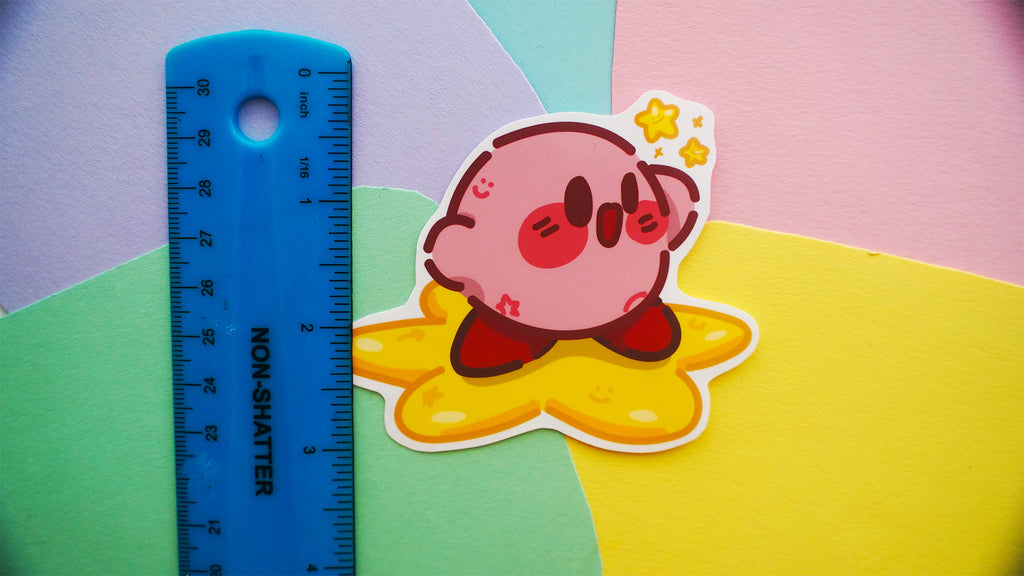 Kirb on a Star Anime Sticker