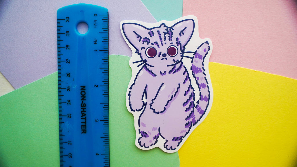 Purple Cat Sticker