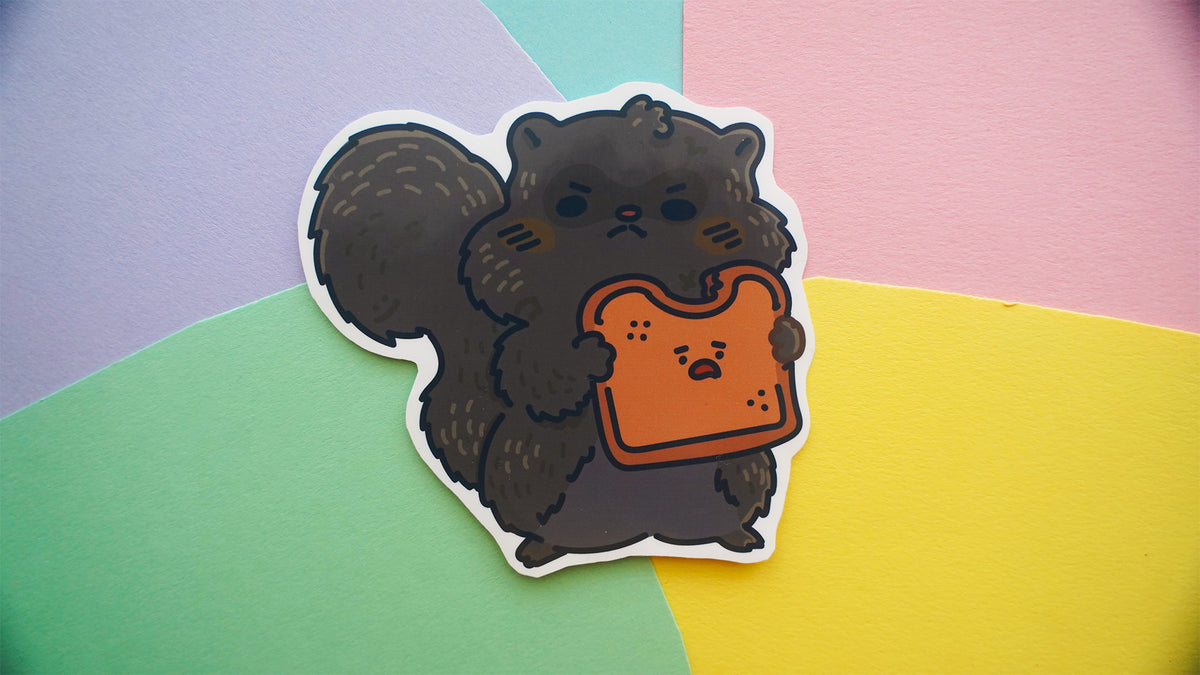 Squirrel Eating Toast Stickers