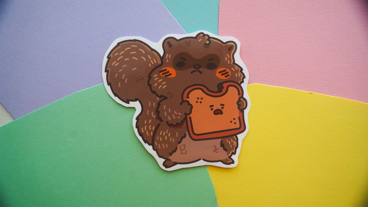 Squirrel Eating Toast Stickers