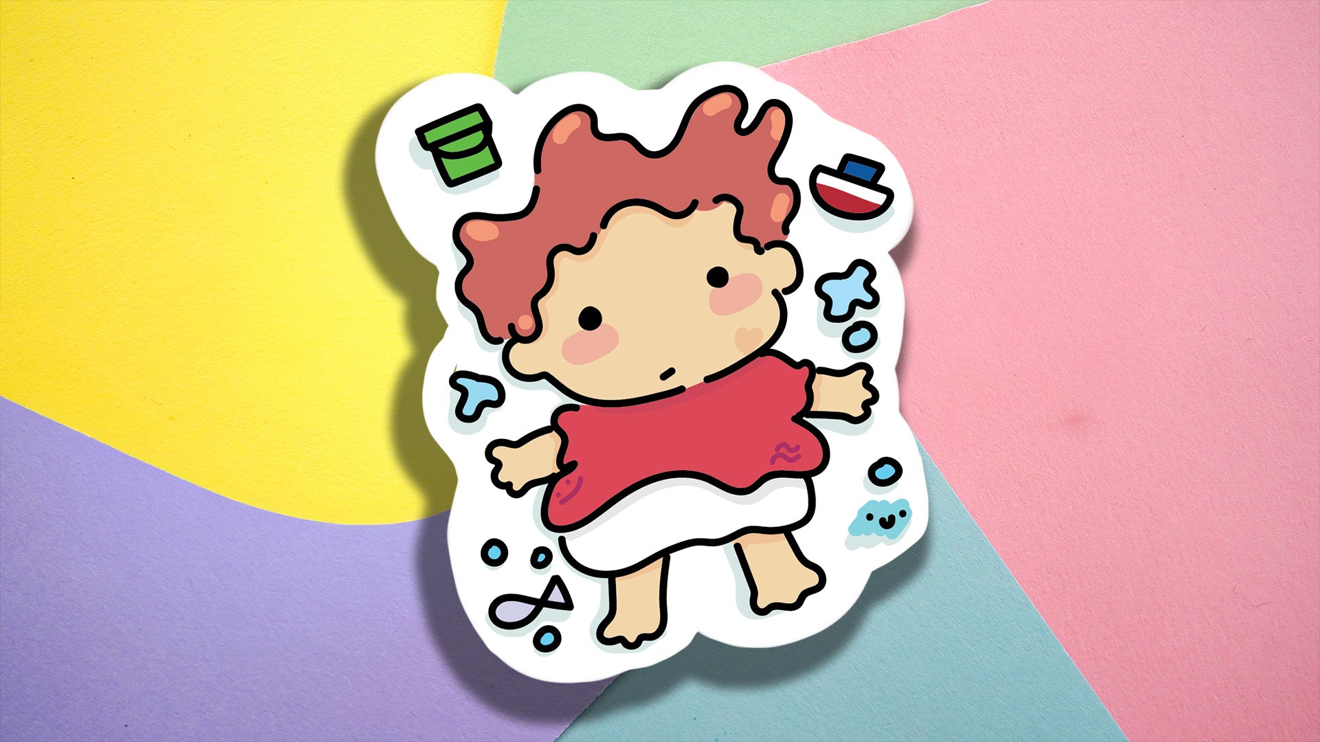 Ponyo Chibi Ocean Sticker