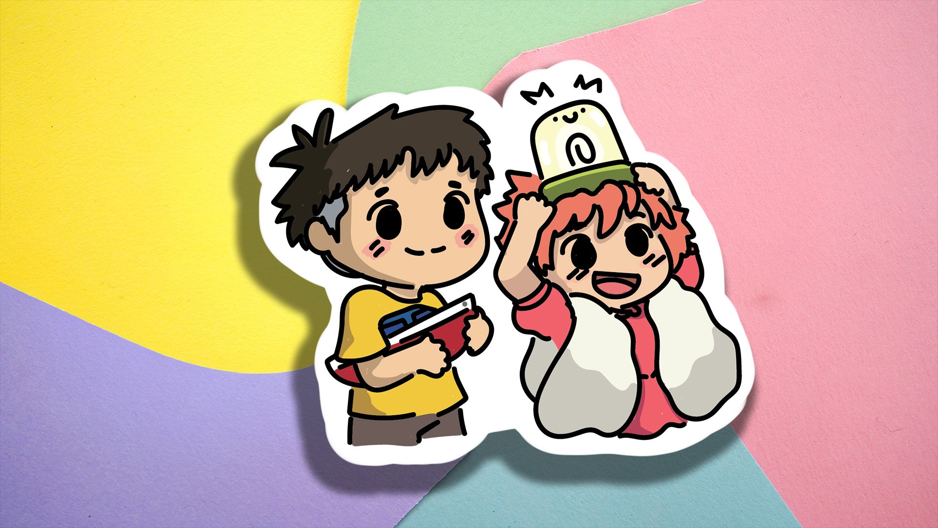 Ponyo and Sosuke Sticker
