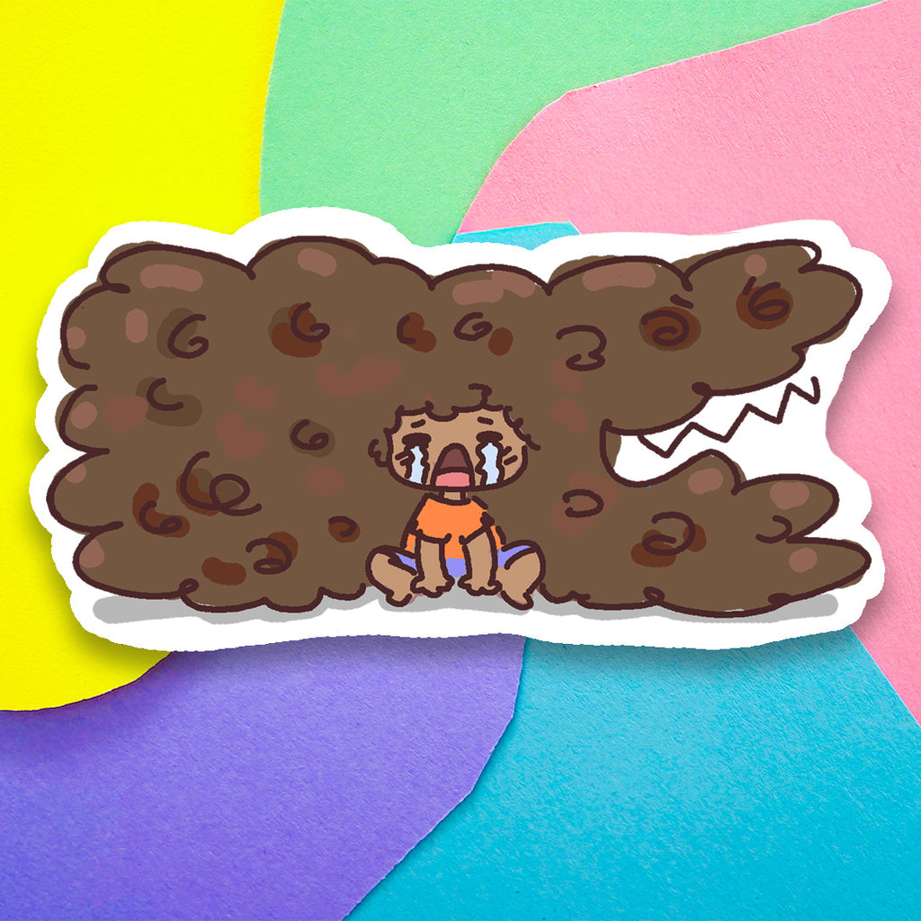 Curly Hair Afro Kid Sticker