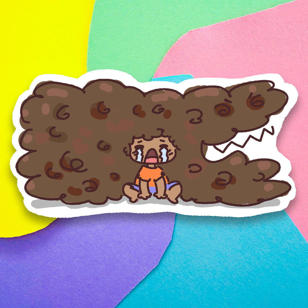 Curly Hair Afro Kid Sticker