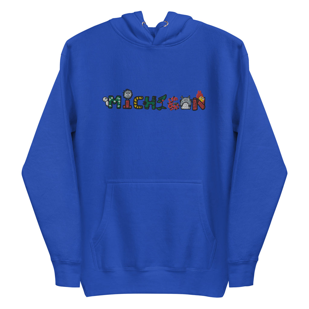 Embroidered Michigan Hoodie: Anime Art Sweatshirt