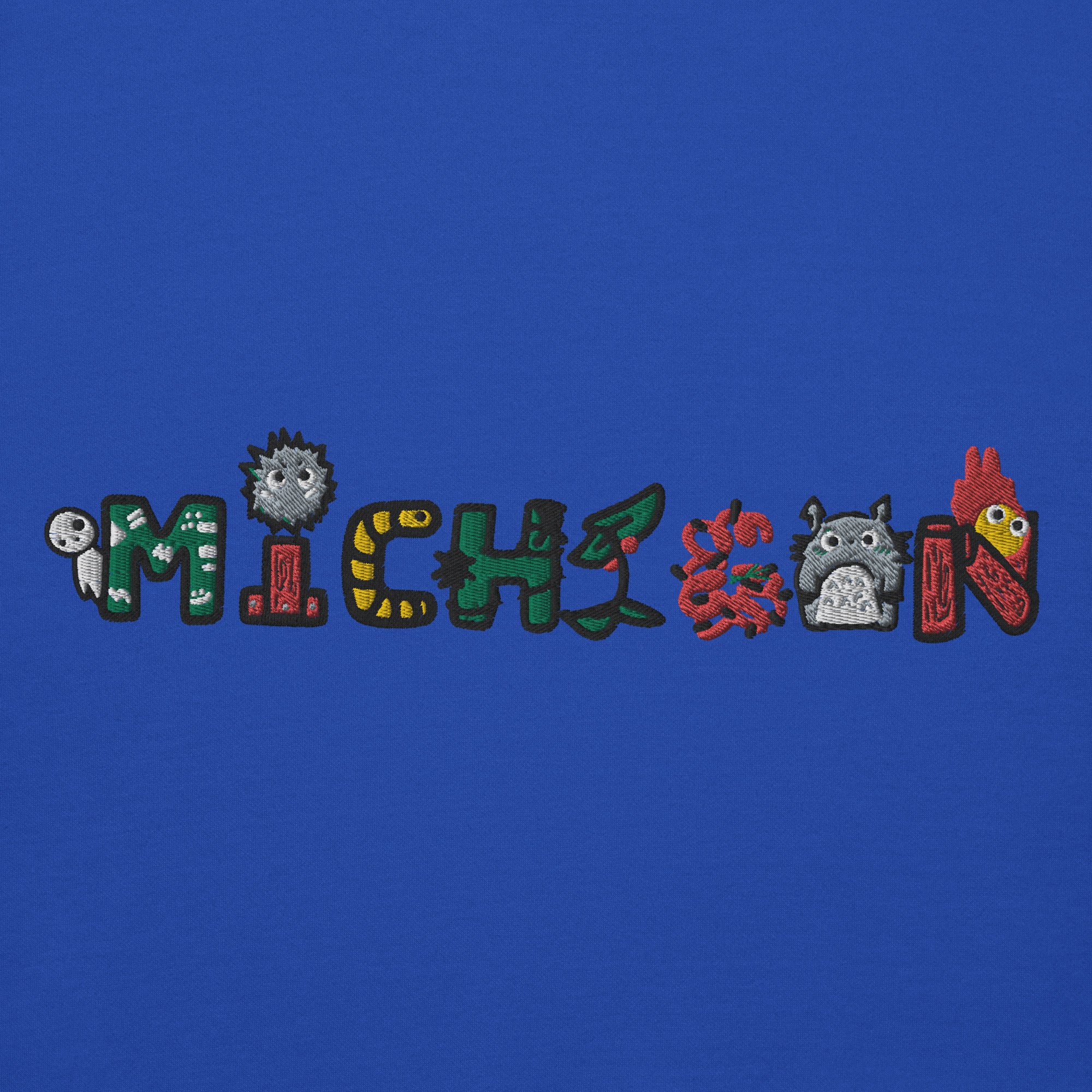 Embroidered Michigan Hoodie: Anime Art Sweatshirt